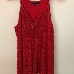 Romeo & Juliet Couture Red Lace Tank Top